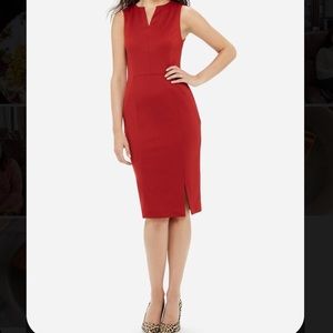 Dark Red Sheath Dress